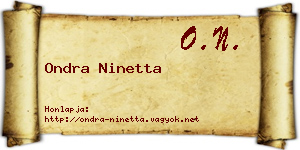 Ondra Ninetta névjegykártya